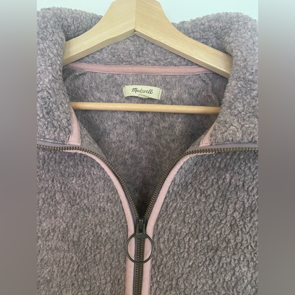Madewell Polartec Pink Fleece Half Zip Jacket - Picture 2 of 8